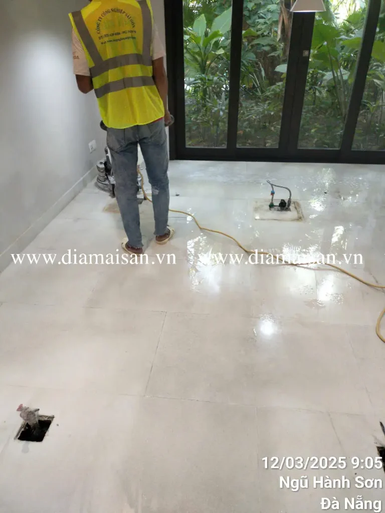 Quy trình đánh bóng đá granite bằng đĩa mài