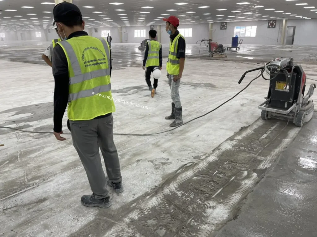 Tìm hiểu quy trình đánh bóng bê tông chuẩn mài – densify – polish – seal