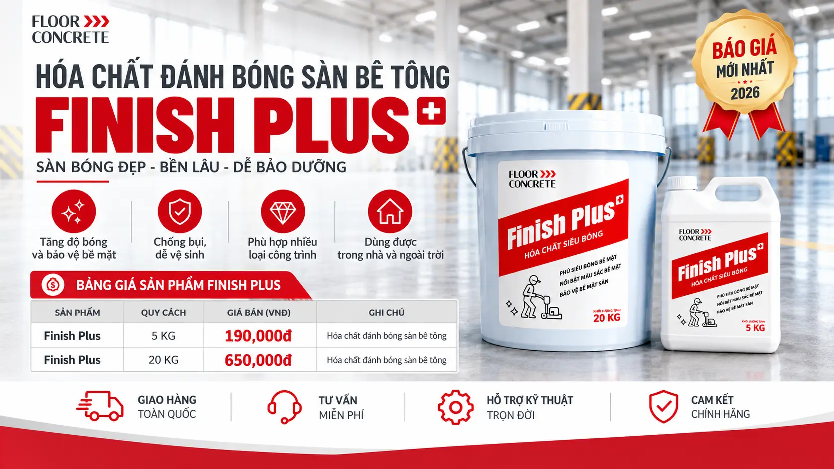 Báo Giá Hóa Chất Đánh Bóng Sàn Bê Tông
