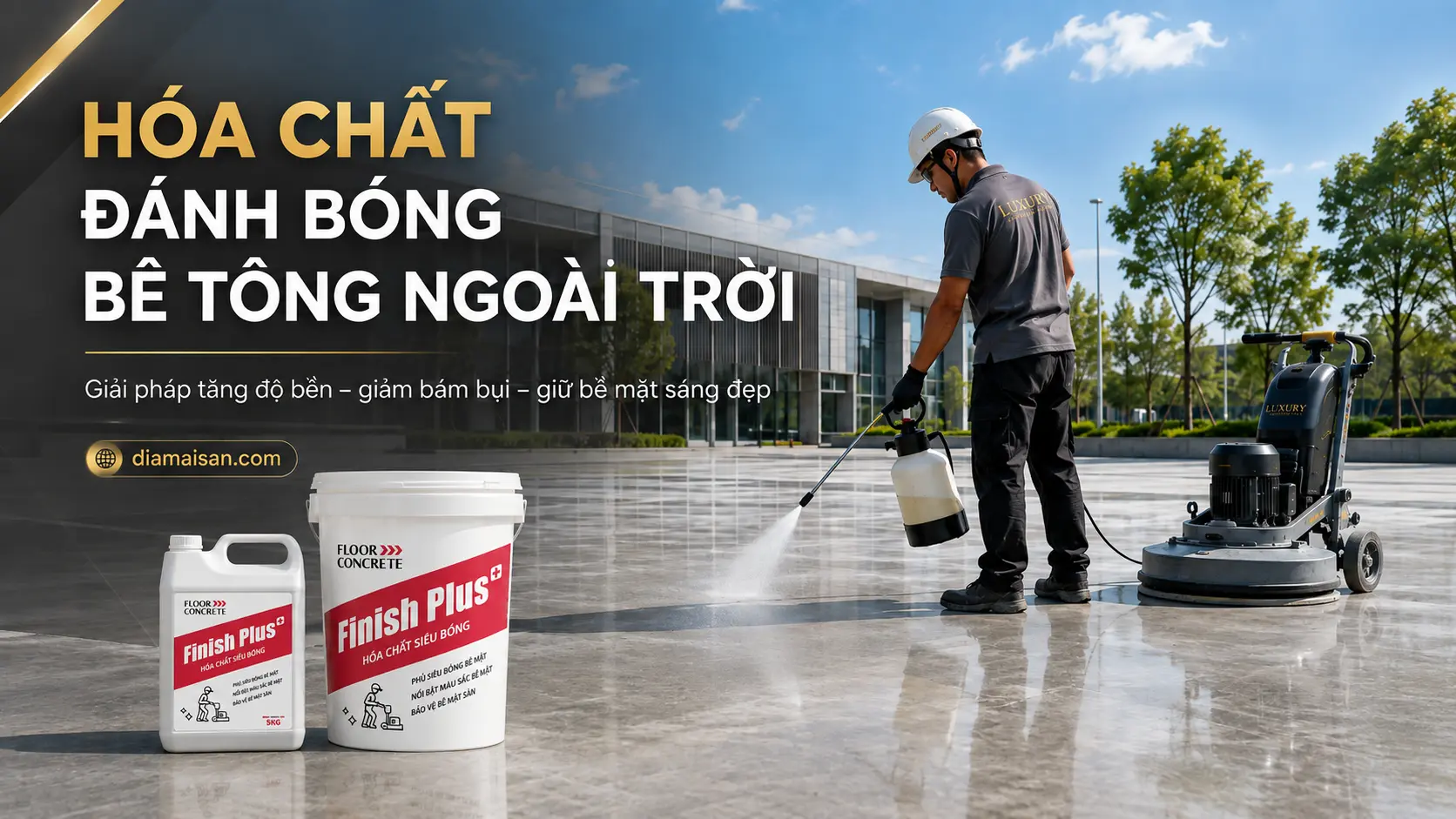 Hóa chất đánh bóng bê tông ngoài trời