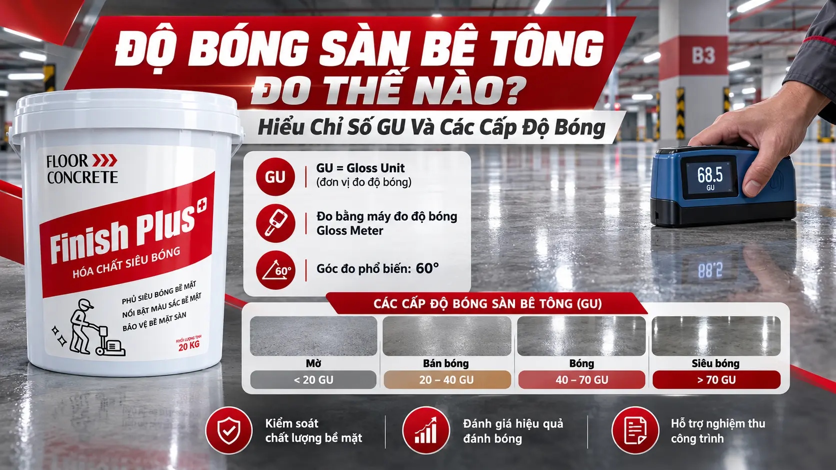 Độ bóng sàn bê tông